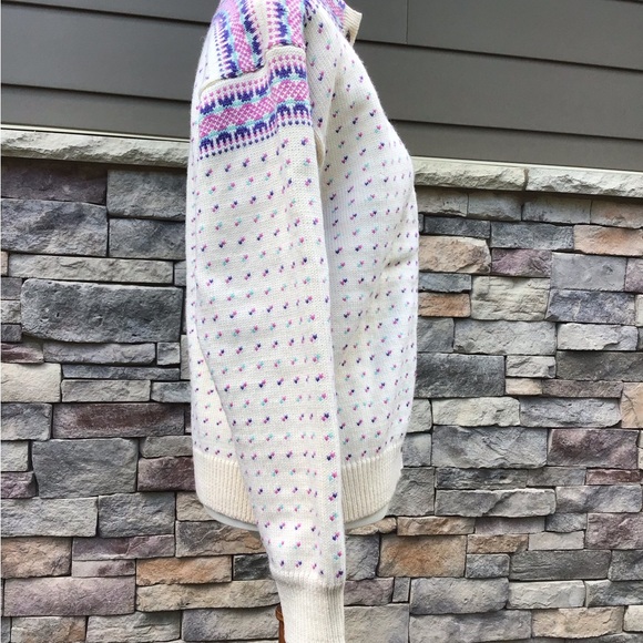 Stowe Woolens ski sweater Nordic Fair Isle size L/XL - Picture 3 of 6